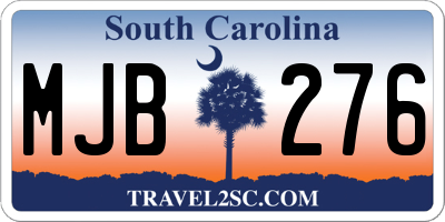 SC license plate MJB276