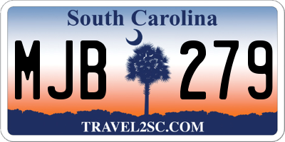 SC license plate MJB279
