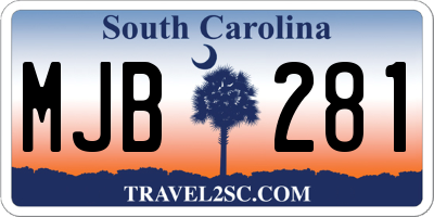 SC license plate MJB281