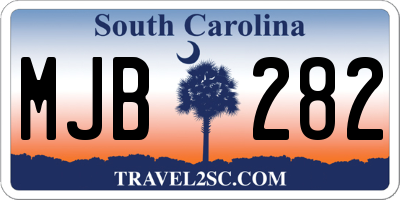 SC license plate MJB282