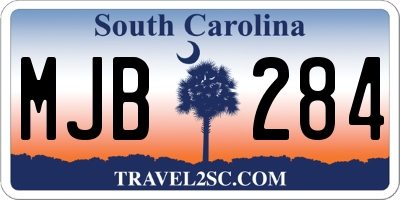 SC license plate MJB284