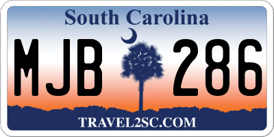 SC license plate MJB286