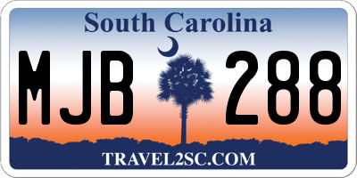 SC license plate MJB288