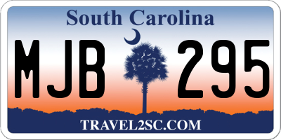 SC license plate MJB295