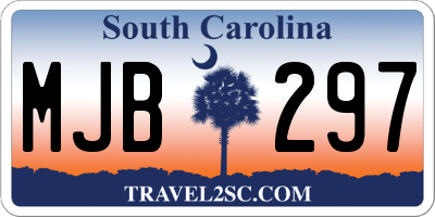 SC license plate MJB297