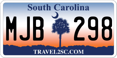 SC license plate MJB298