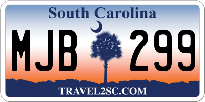 SC license plate MJB299