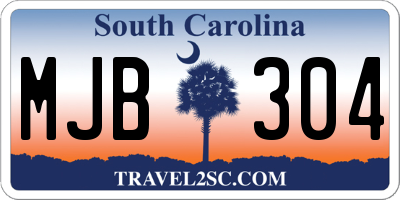 SC license plate MJB304
