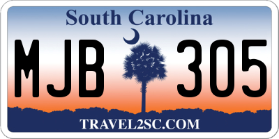 SC license plate MJB305