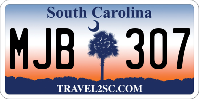 SC license plate MJB307
