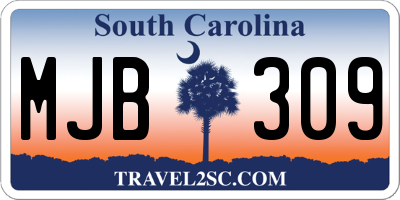 SC license plate MJB309