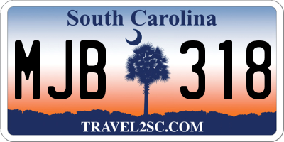 SC license plate MJB318