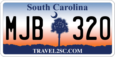 SC license plate MJB320