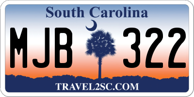 SC license plate MJB322