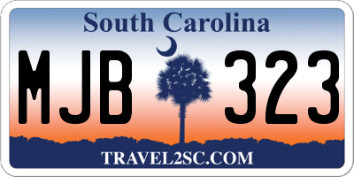 SC license plate MJB323
