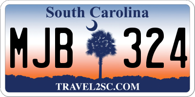 SC license plate MJB324
