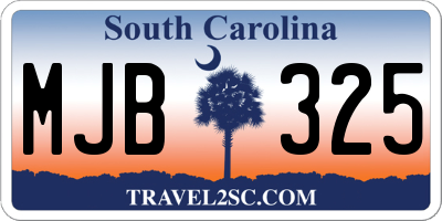SC license plate MJB325
