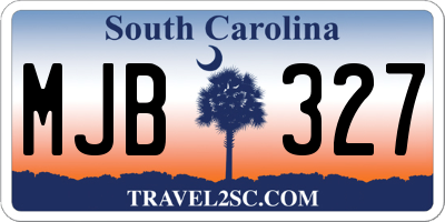 SC license plate MJB327