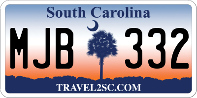 SC license plate MJB332