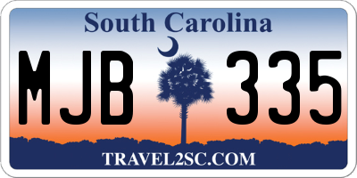 SC license plate MJB335