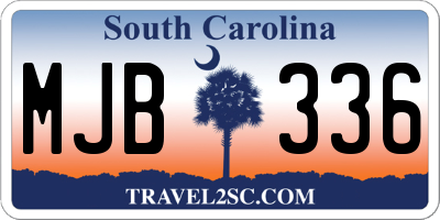 SC license plate MJB336