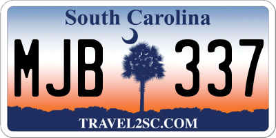 SC license plate MJB337
