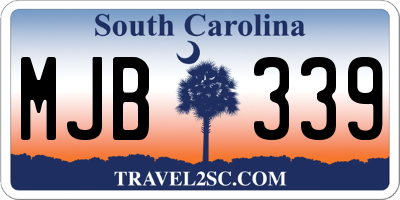 SC license plate MJB339