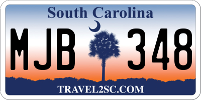 SC license plate MJB348