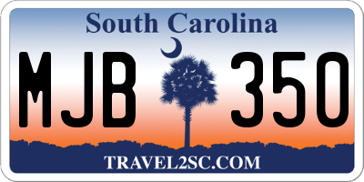 SC license plate MJB350