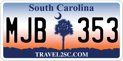 SC license plate MJB353