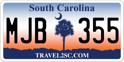 SC license plate MJB355