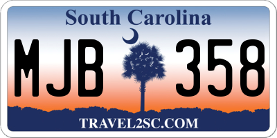 SC license plate MJB358