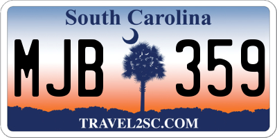 SC license plate MJB359
