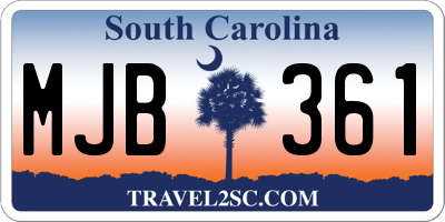 SC license plate MJB361
