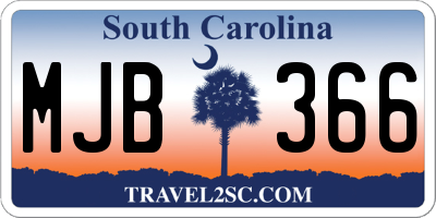 SC license plate MJB366