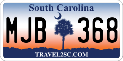 SC license plate MJB368