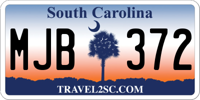 SC license plate MJB372