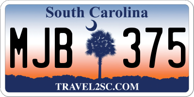 SC license plate MJB375