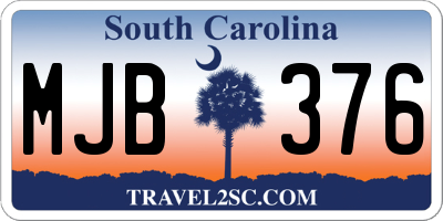 SC license plate MJB376