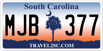 SC license plate MJB377