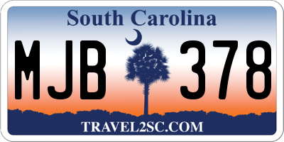 SC license plate MJB378