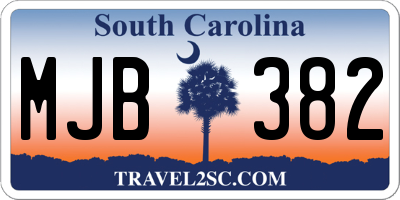 SC license plate MJB382