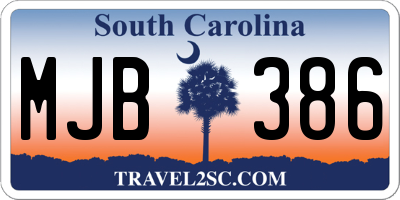 SC license plate MJB386