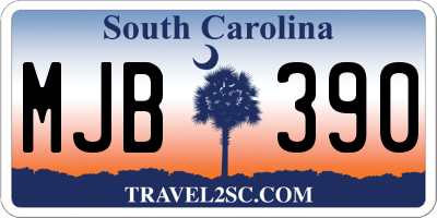 SC license plate MJB390