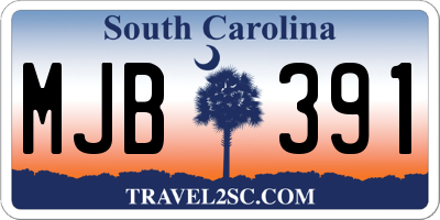 SC license plate MJB391