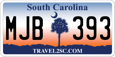 SC license plate MJB393