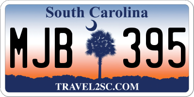 SC license plate MJB395