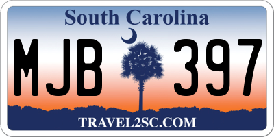 SC license plate MJB397