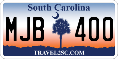 SC license plate MJB400