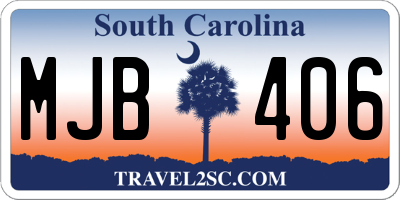SC license plate MJB406